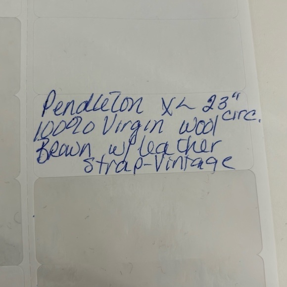 Pendleton men’s 100% pure virgin wool XL hat WITH LEATHER TRIM - Picture 5 of 8